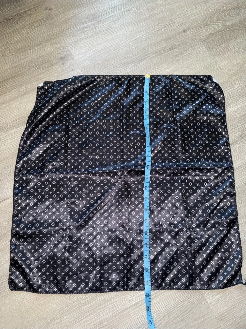 Louis Vuitton Black Gray Monogram Silk Scarf